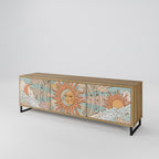 MYSTICAL STRUCTURE Móvel de TV com 3 Portas em Efeito Carvalho