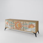 MYSTICAL STRUCTURE Móvel de TV com 3 Portas em Efeito Carvalho