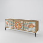 MYSTICAL STRUCTURE Móvel de TV com 3 Portas em Efeito Carvalho