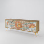 MYSTICAL STRUCTURE Móvel de TV com 3 Portas em Efeito Carvalho