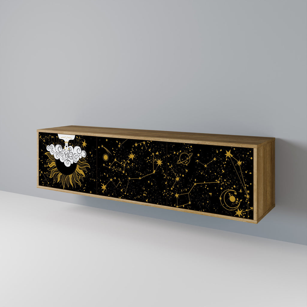 STELLAR CONSTELLATIONS Móvel de TV com 3 Portas em Efeito Carvalho