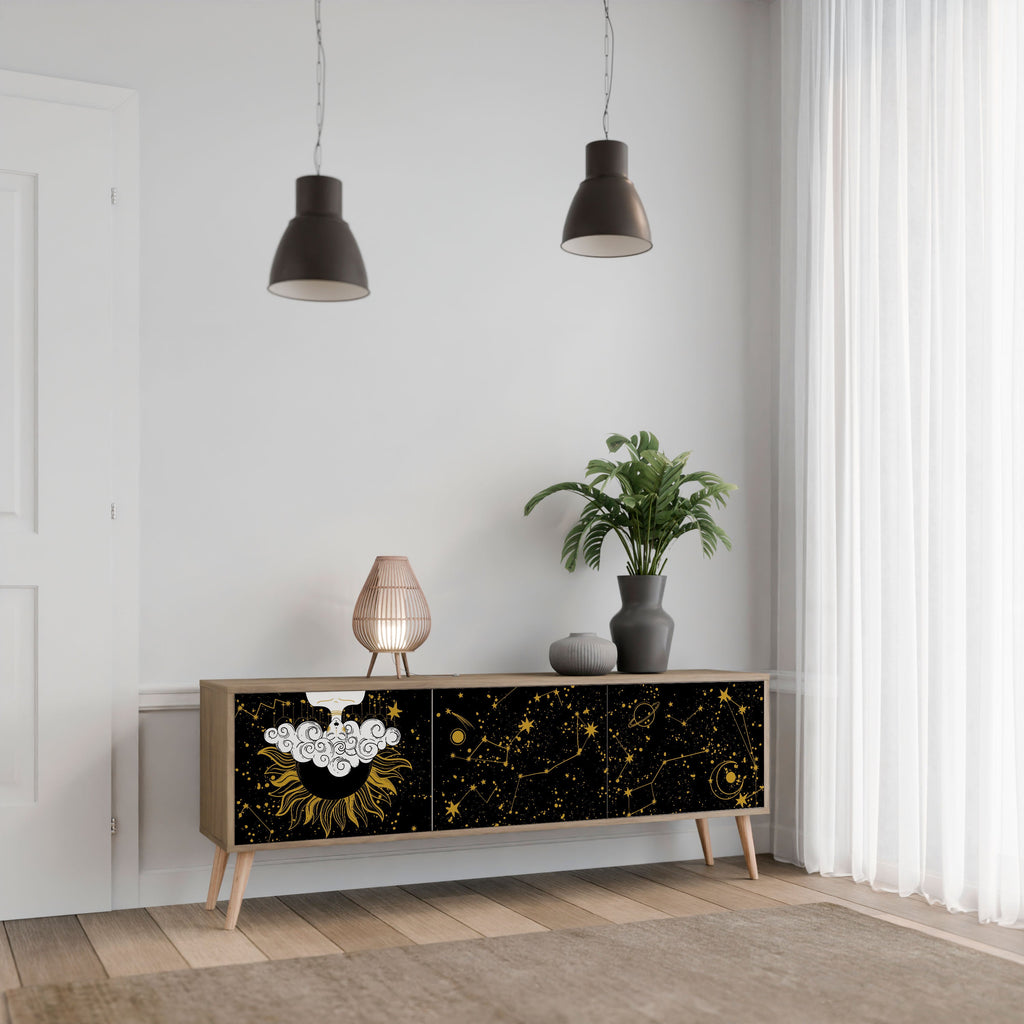 STELLAR CONSTELLATIONS Móvel de TV com 3 Portas em Efeito Carvalho