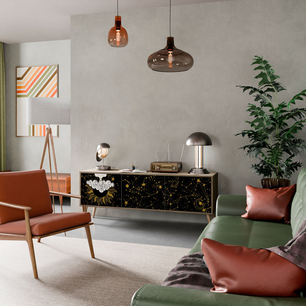 STELLAR CONSTELLATIONS Móvel de TV com 3 Portas em Efeito Carvalho