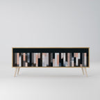 COLLAGE OF RECTANGLES Móvel de TV com 3 Portas em Efeito Carvalho