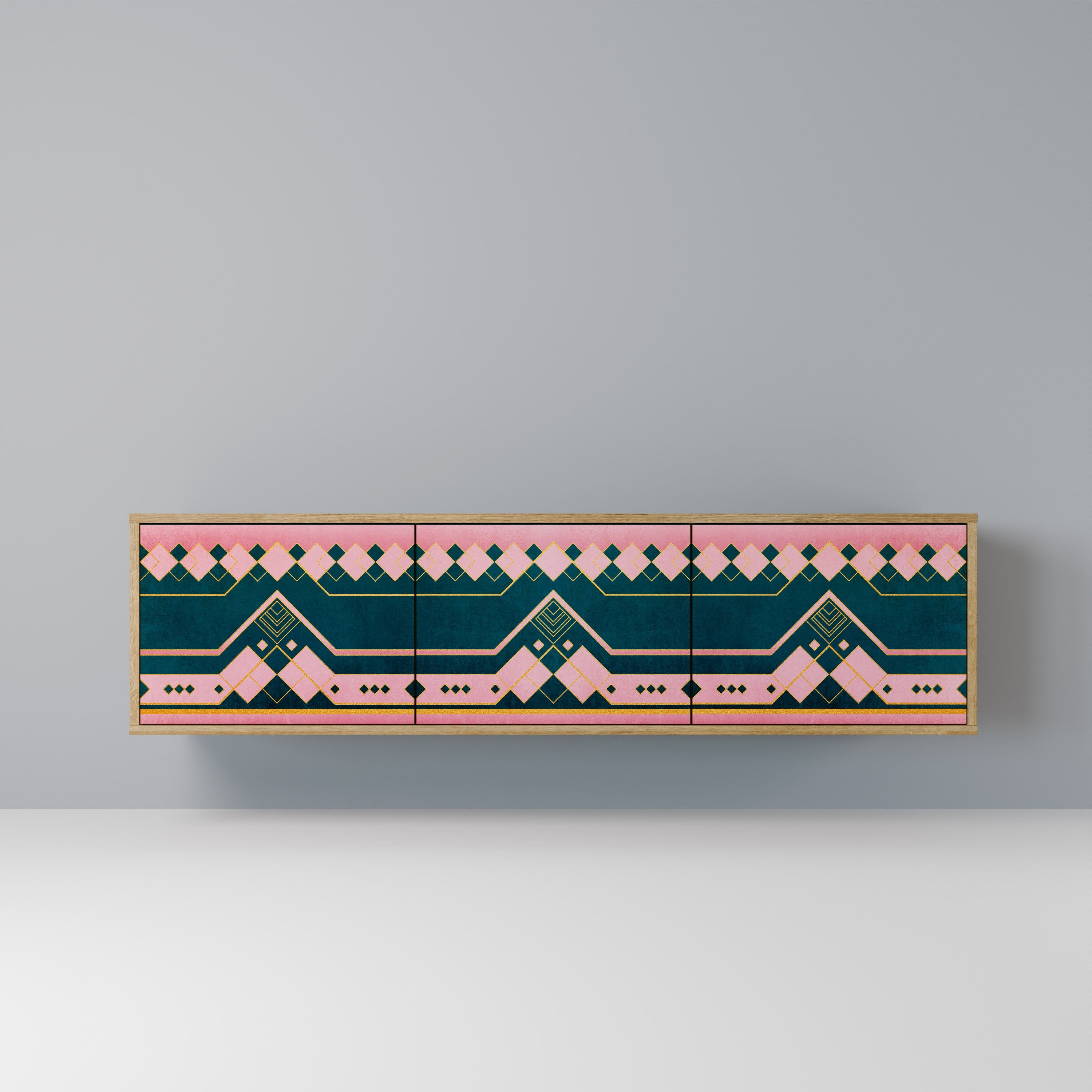 ROYAL COMPOSITION Móvel de TV com 3 Portas em Efeito Carvalho