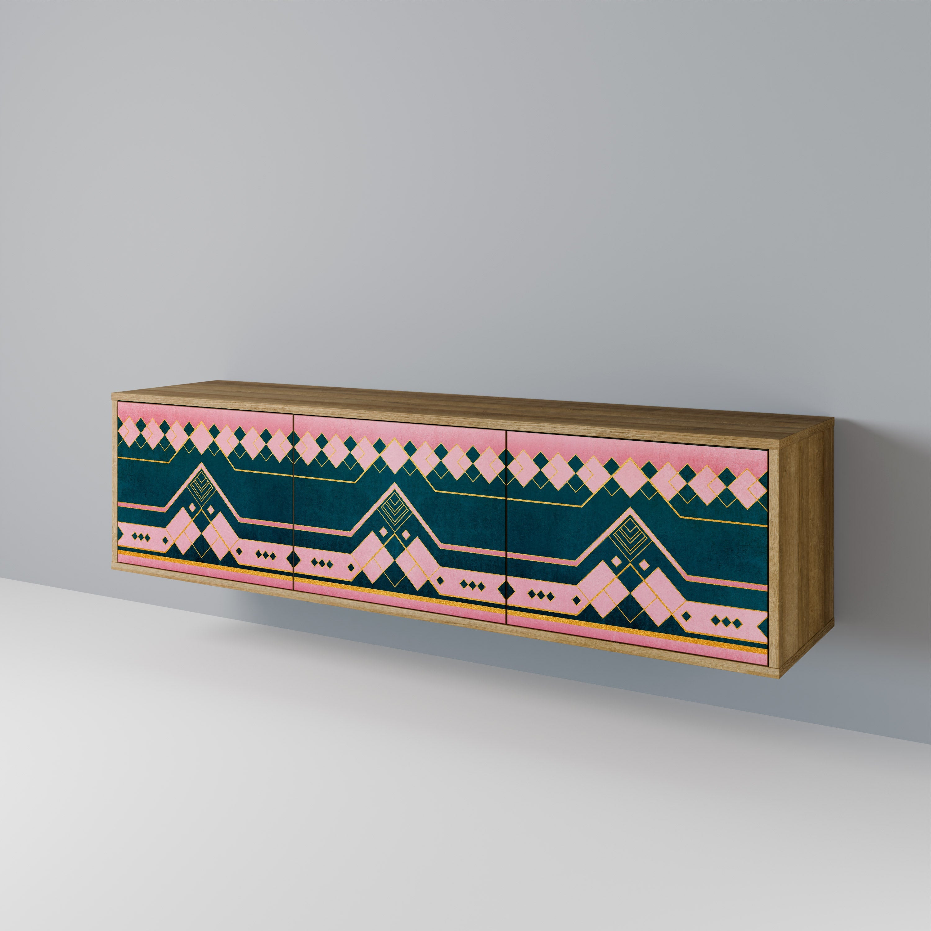 ROYAL COMPOSITION Móvel de TV com 3 Portas em Efeito Carvalho