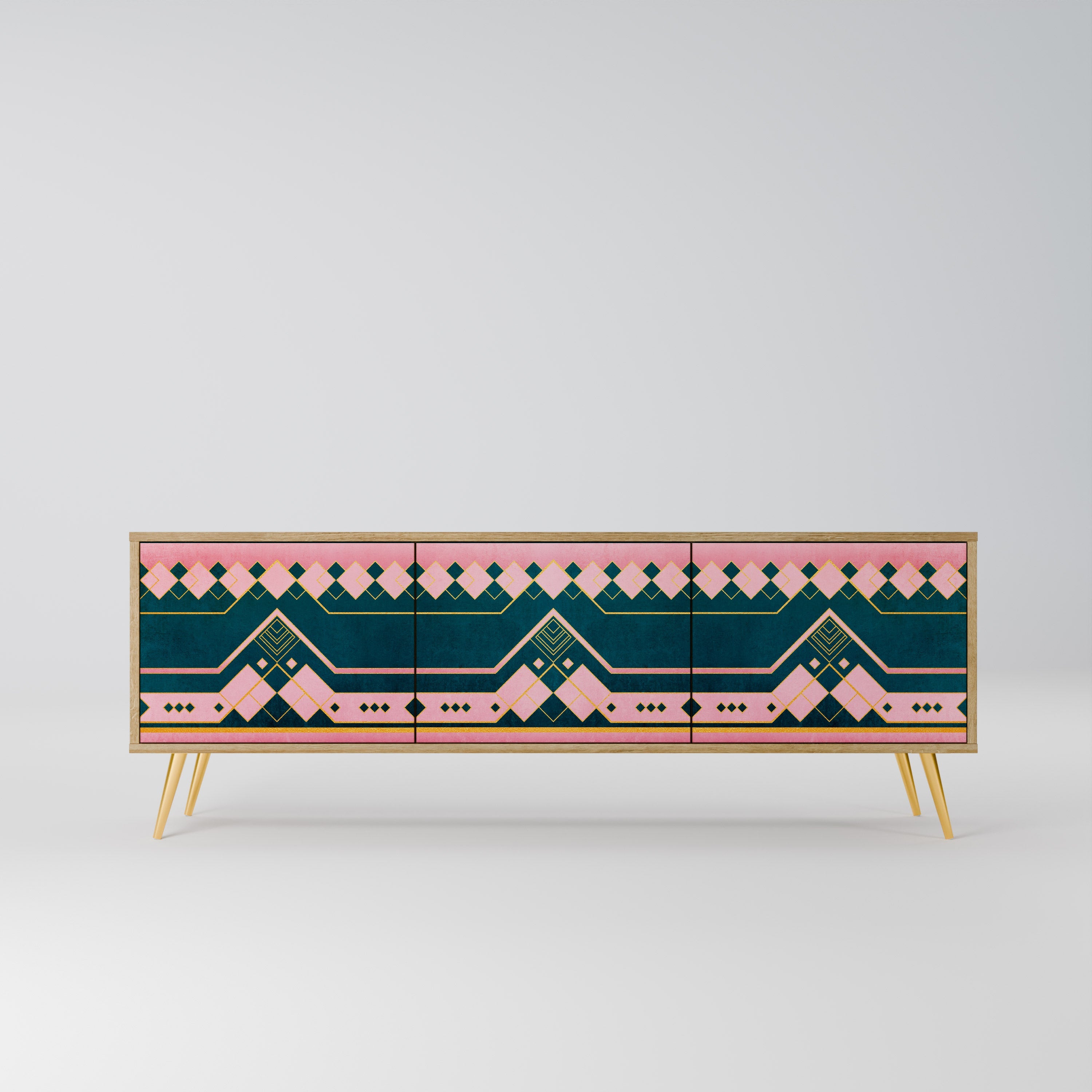 ROYAL COMPOSITION Móvel de TV com 3 Portas em Efeito Carvalho