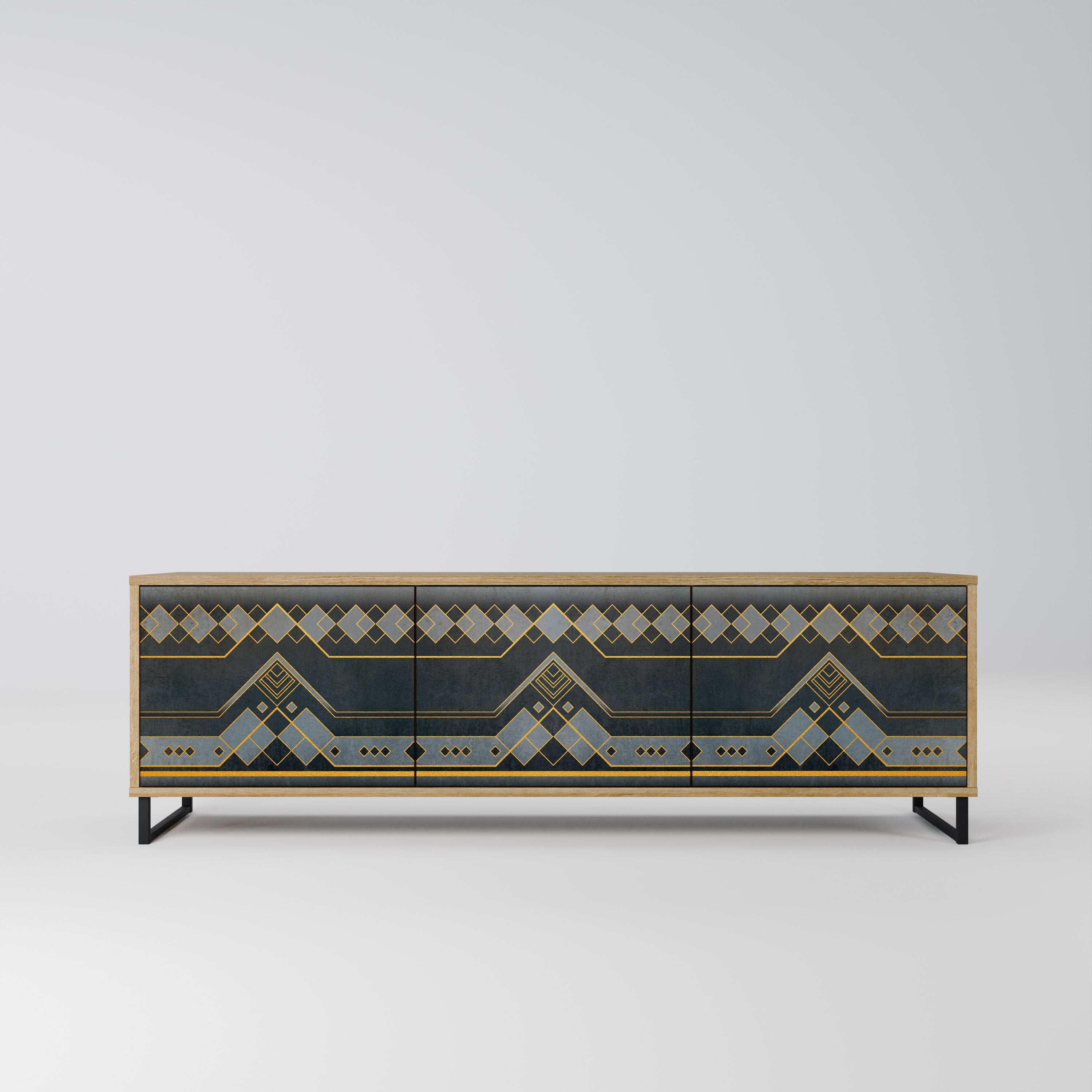 ROYAL ORDINARINESS Móvel de TV com 3 Portas em Efeito Carvalho