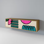 GEOMETRIC RHAPSODY Móvel de TV com 3 Portas em Efeito Carvalho