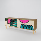 GEOMETRIC RHAPSODY Móvel de TV com 3 Portas em Efeito Carvalho