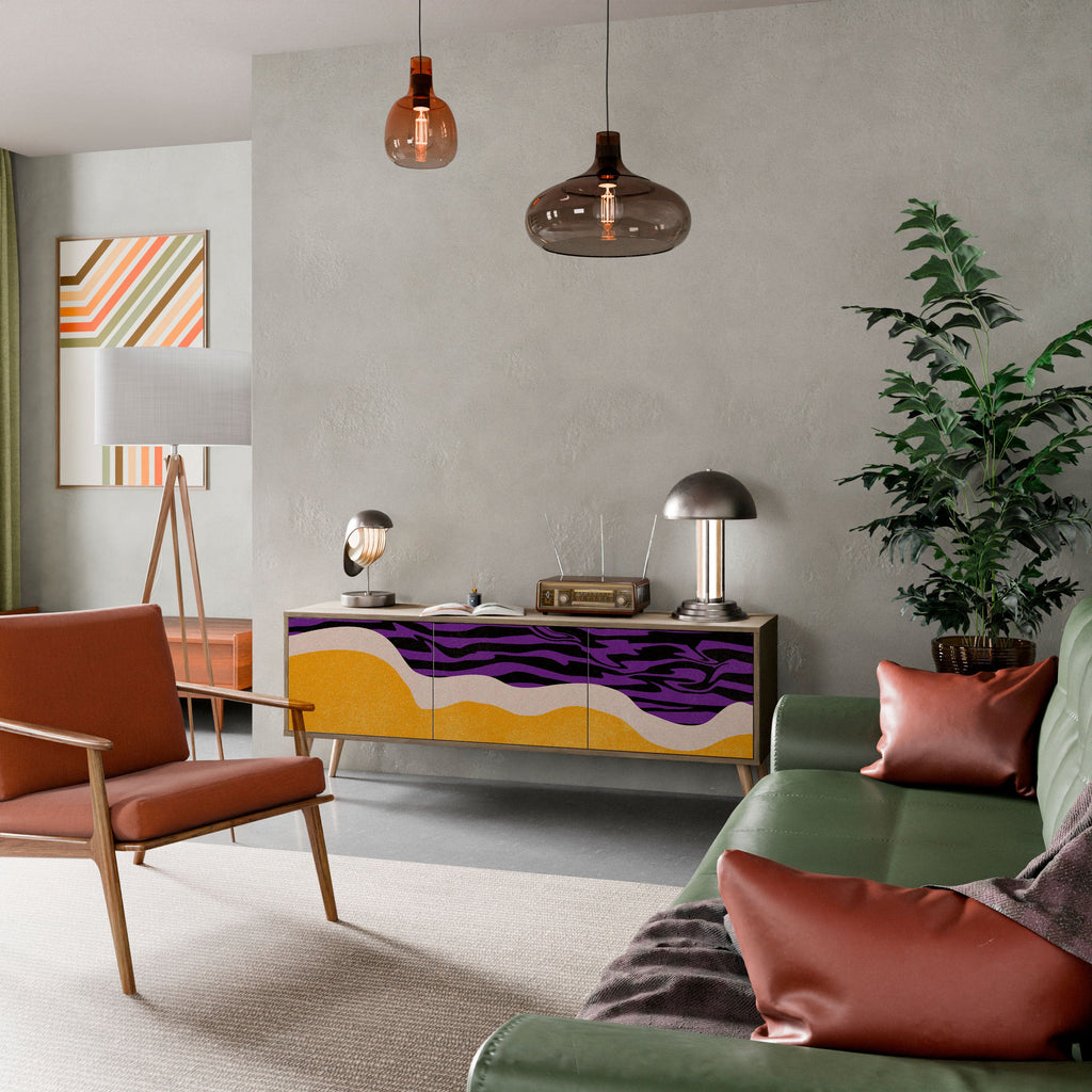 INDEPENDENT BORDER Móvel de TV com 3 Portas em Efeito Carvalho