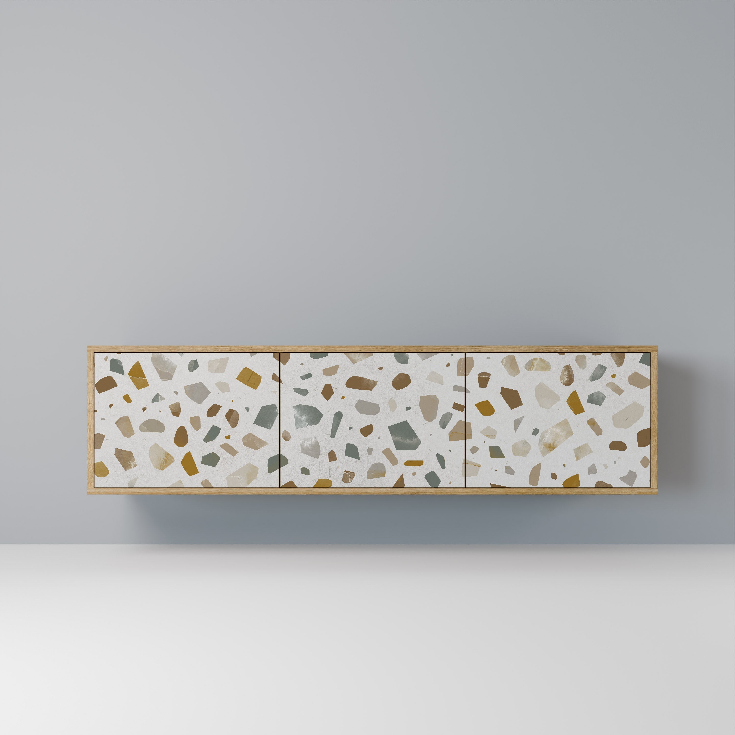 PIECES OF TOMORROW Móvel de TV com 3 Portas em Efeito Carvalho