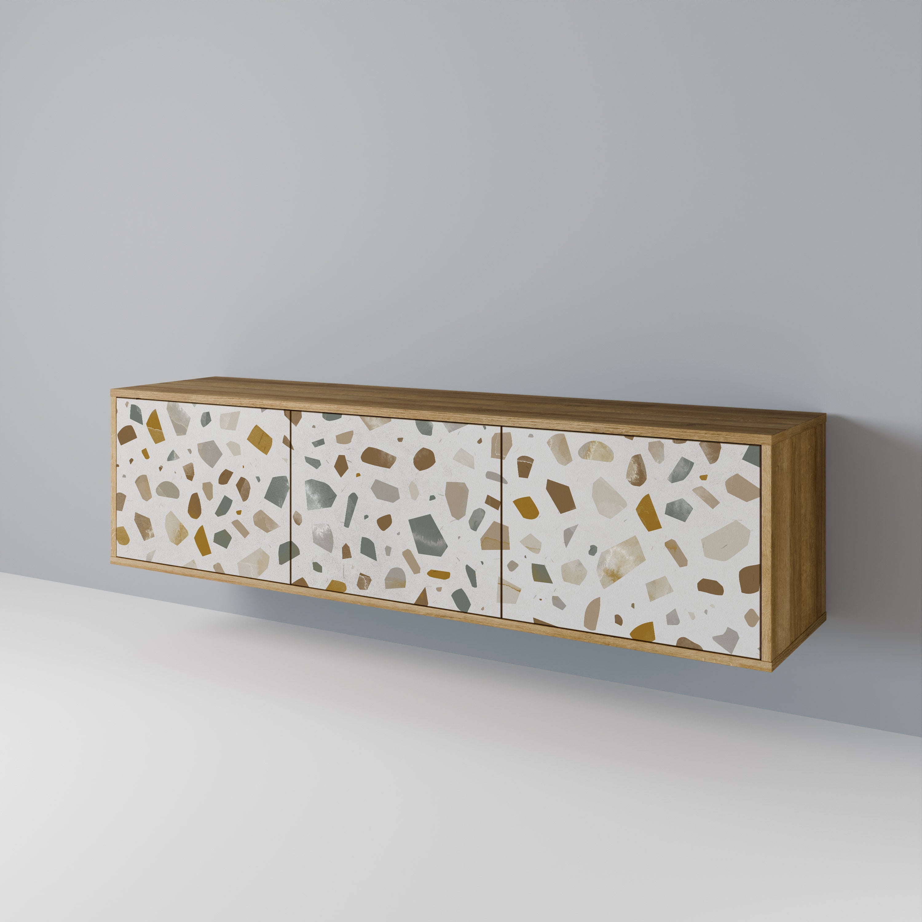 PIECES OF TOMORROW Móvel de TV com 3 Portas em Efeito Carvalho