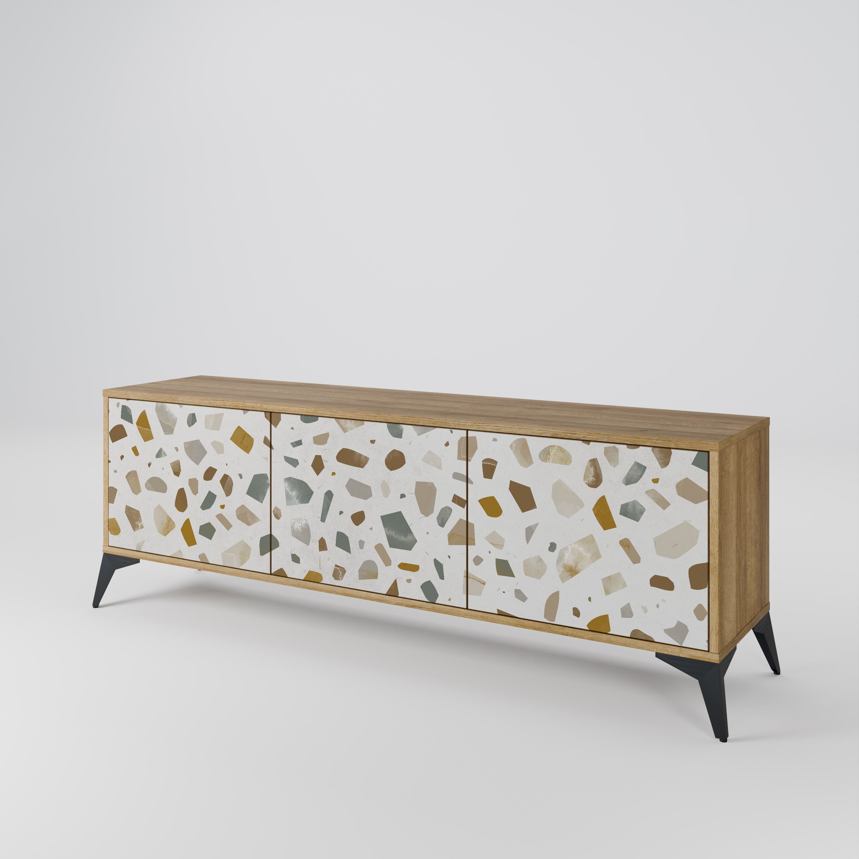 PIECES OF TOMORROW Móvel de TV com 3 Portas em Efeito Carvalho