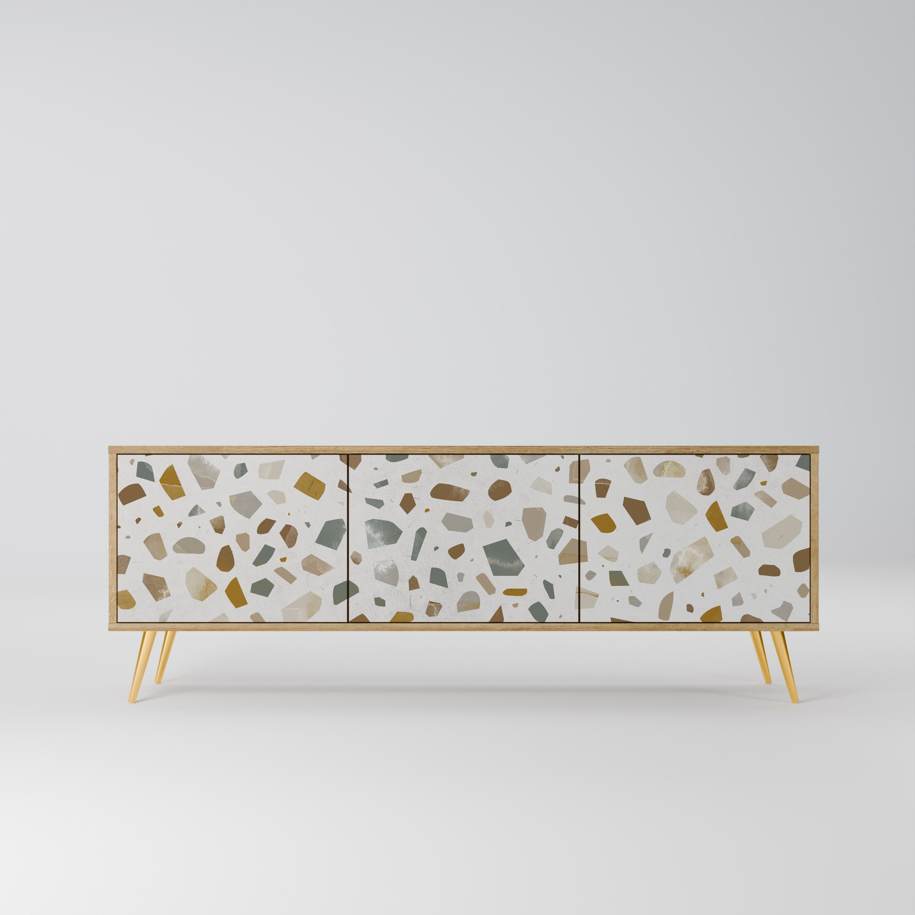 PIECES OF TOMORROW Móvel de TV com 3 Portas em Efeito Carvalho