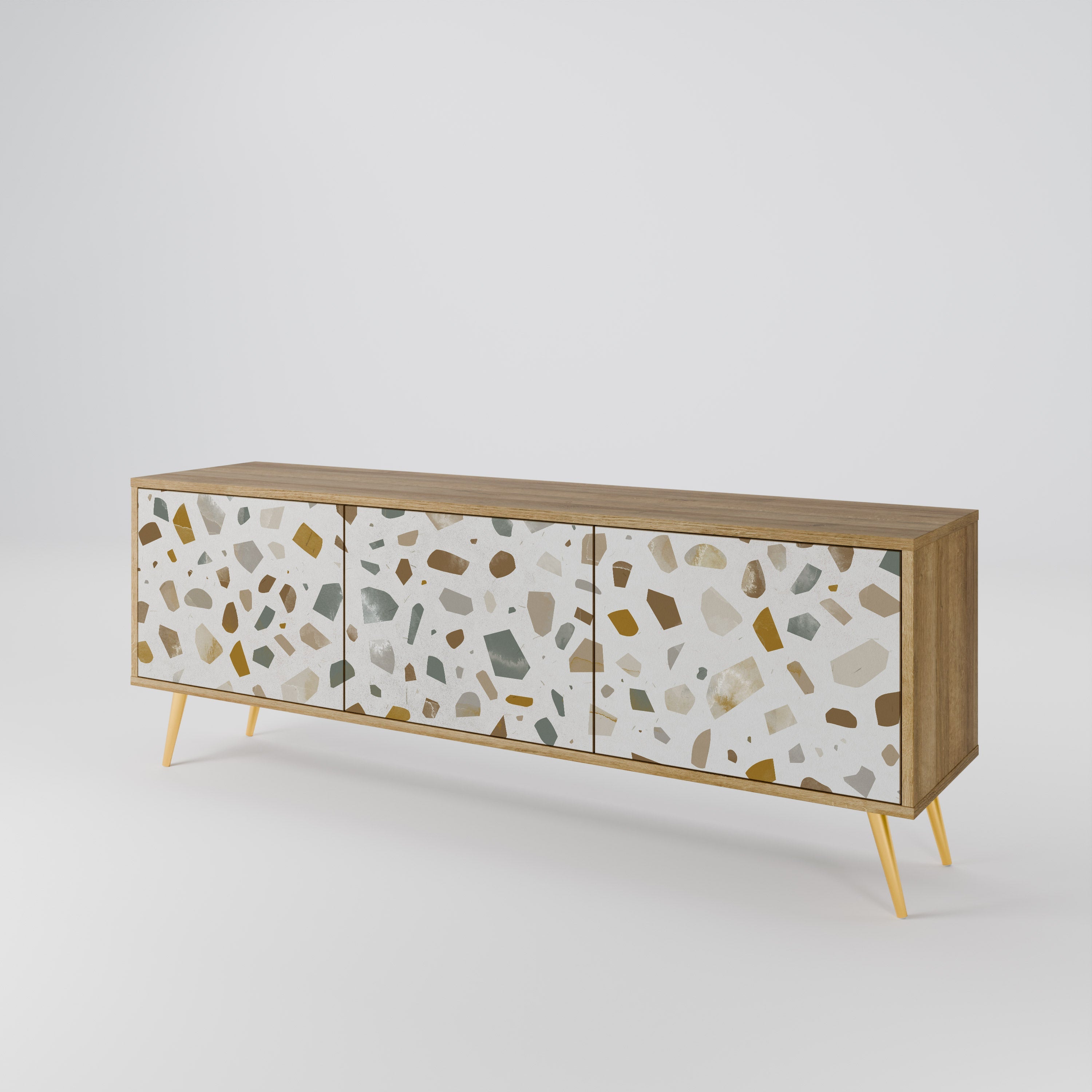 PIECES OF TOMORROW Móvel de TV com 3 Portas em Efeito Carvalho