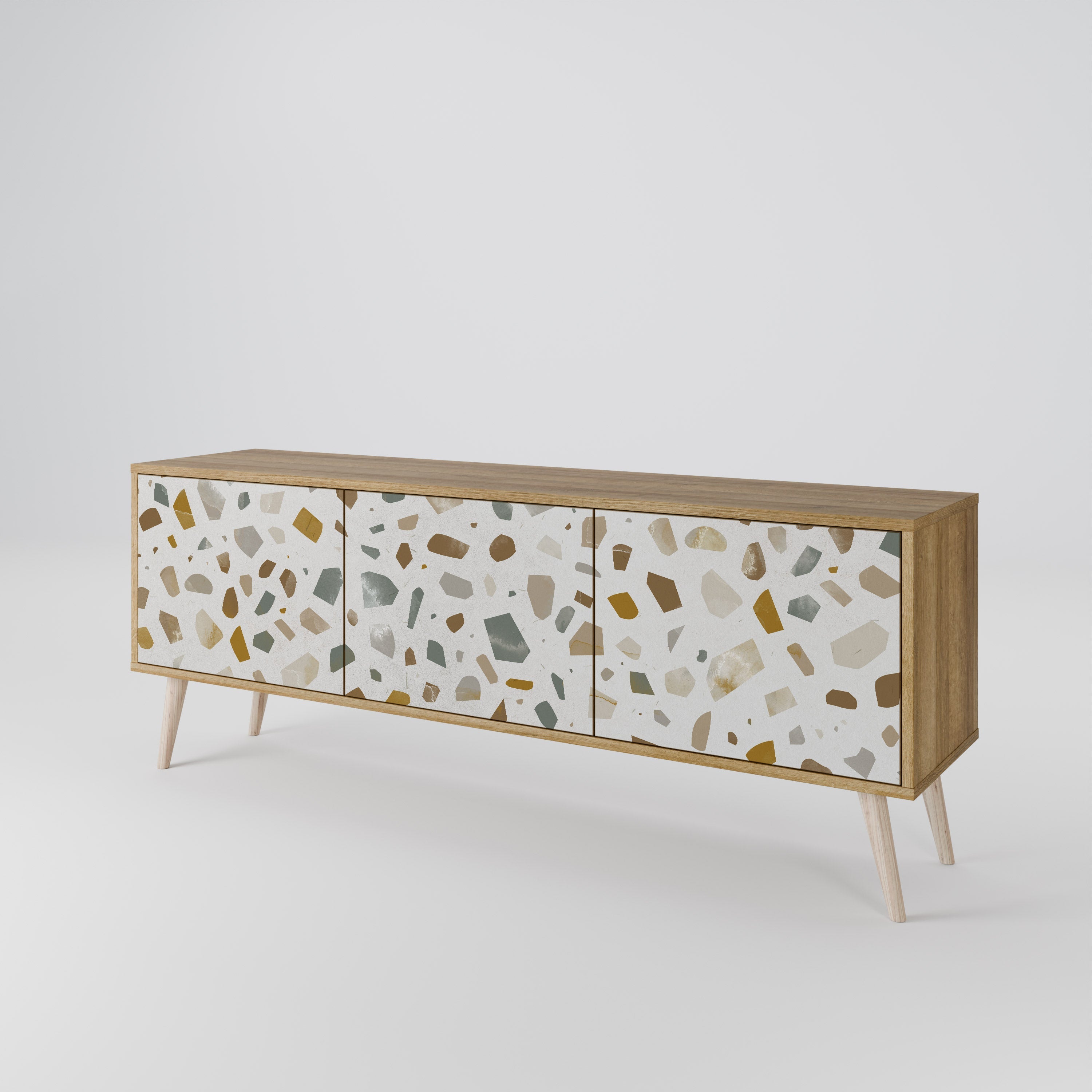 PIECES OF TOMORROW Móvel de TV com 3 Portas em Efeito Carvalho