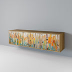 BIRCH KALEIDOSCOPE Móvel de TV com 3 Portas em Efeito Carvalho