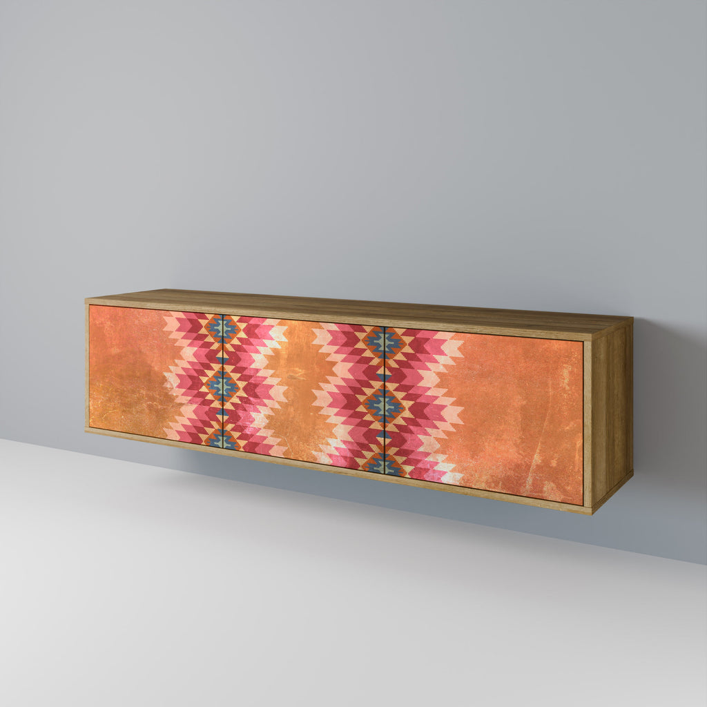 INDIAN FOLK Móvel de TV com 3 Portas em Efeito Carvalho