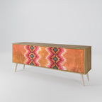 INDIAN FOLK Móvel de TV com 3 Portas em Efeito Carvalho