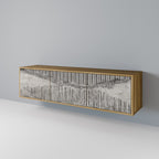 GRAIN LINES Móvel de TV com 3 Portas em Efeito Carvalho