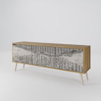 GRAIN LINES Móvel de TV com 3 Portas em Efeito Carvalho