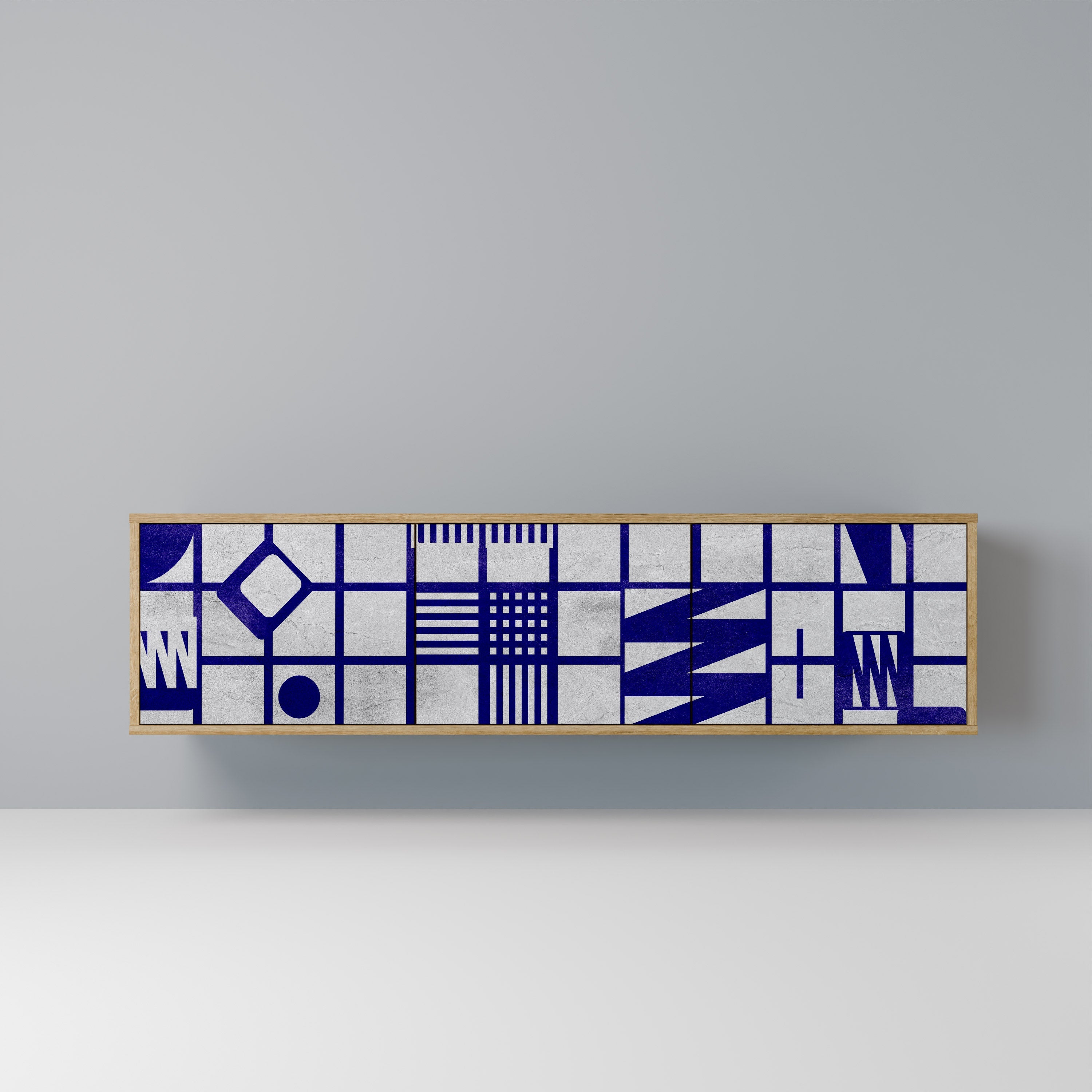 THE RIGHT PLACES Móvel de TV com 3 Portas em Efeito Carvalho