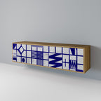 THE RIGHT PLACES Móvel de TV com 3 Portas em Efeito Carvalho