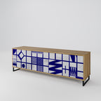 THE RIGHT PLACES Móvel de TV com 3 Portas em Efeito Carvalho