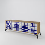 THE RIGHT PLACES Móvel de TV com 3 Portas em Efeito Carvalho