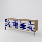 THE RIGHT PLACES Móvel de TV com 3 Portas em Efeito Carvalho