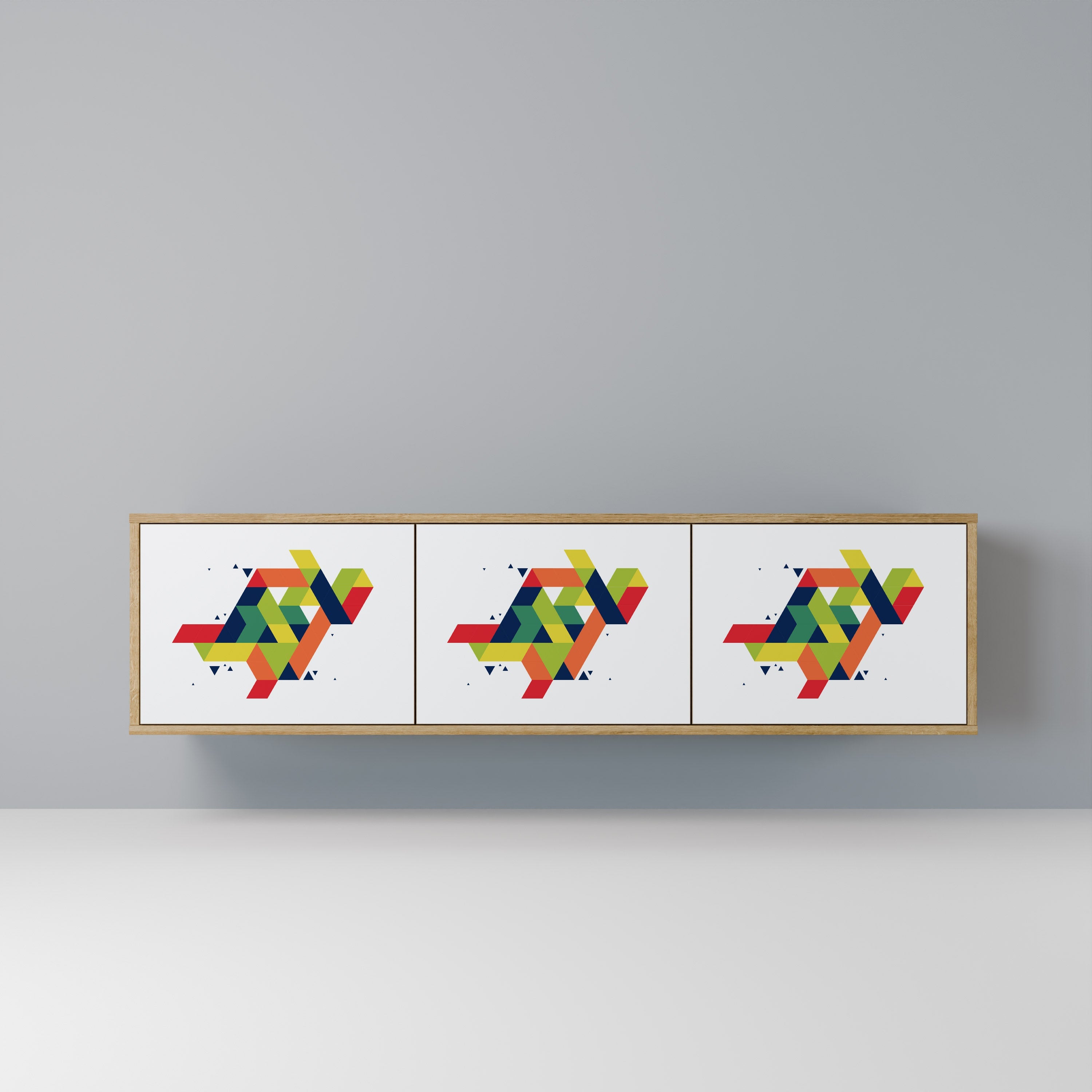 FUTURE SIGN Móvel de TV com 3 Portas em Efeito Carvalho