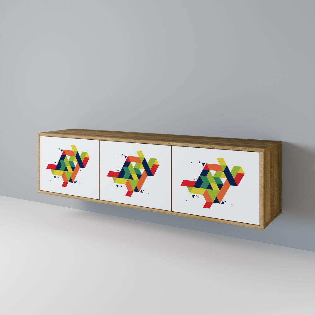 FUTURE SIGN Móvel de TV com 3 Portas em Efeito Carvalho