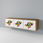 FUTURE SIGN Móvel de TV com 3 Portas em Efeito Carvalho