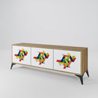 FUTURE SIGN Móvel de TV com 3 Portas em Efeito Carvalho