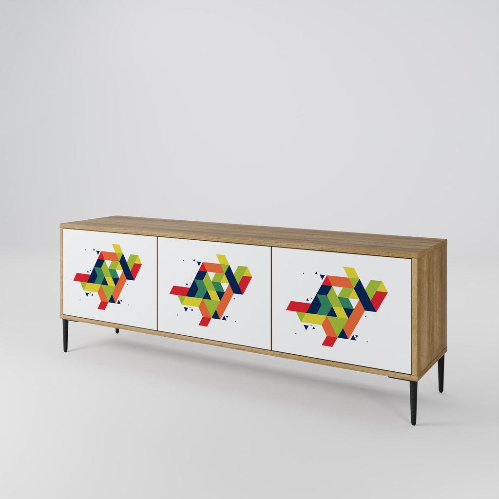 FUTURE SIGN Móvel de TV com 3 Portas em Efeito Carvalho