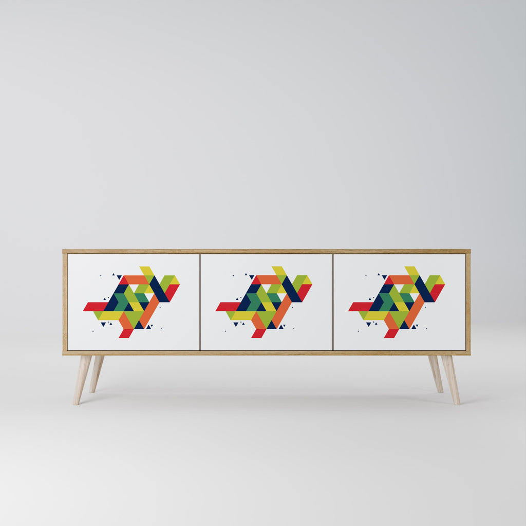 FUTURE SIGN Móvel de TV com 3 Portas em Efeito Carvalho