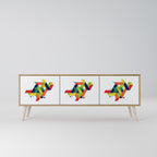 FUTURE SIGN Móvel de TV com 3 Portas em Efeito Carvalho