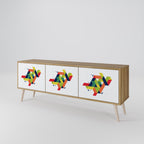 FUTURE SIGN Móvel de TV com 3 Portas em Efeito Carvalho