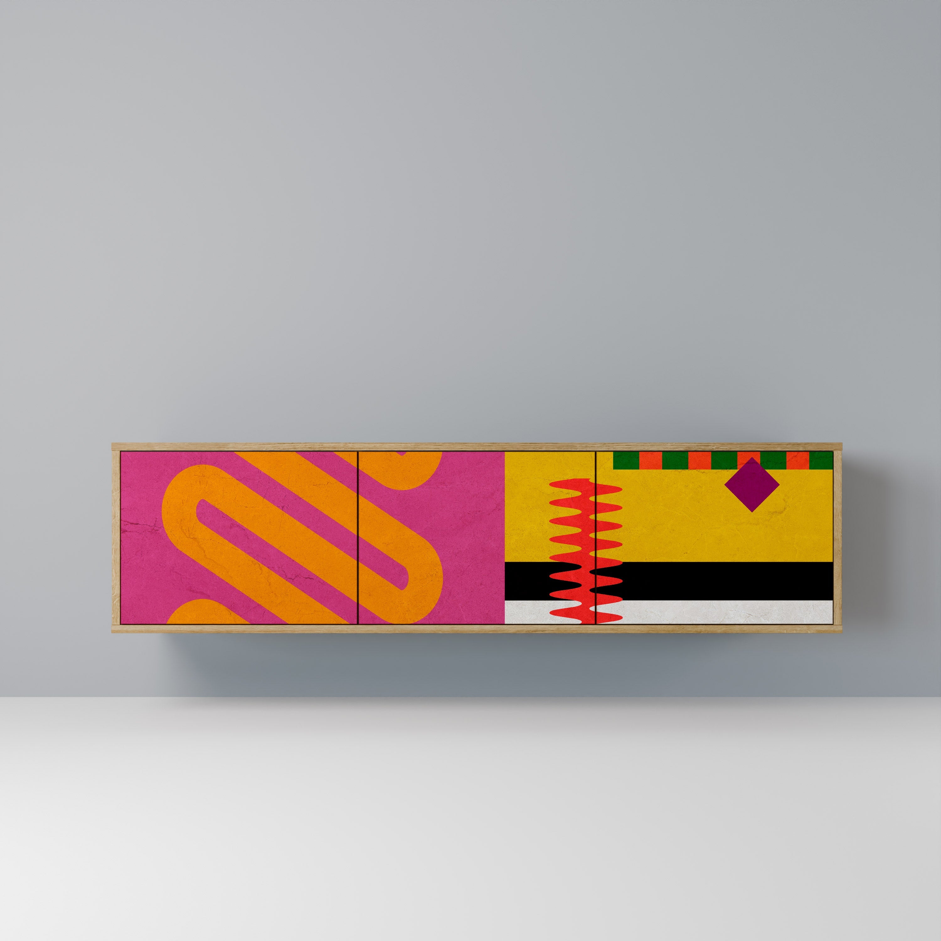 VIVID ART Móvel de TV com 3 Portas em Efeito Carvalho