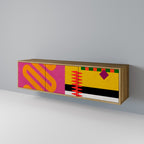 VIVID ART Móvel de TV com 3 Portas em Efeito Carvalho