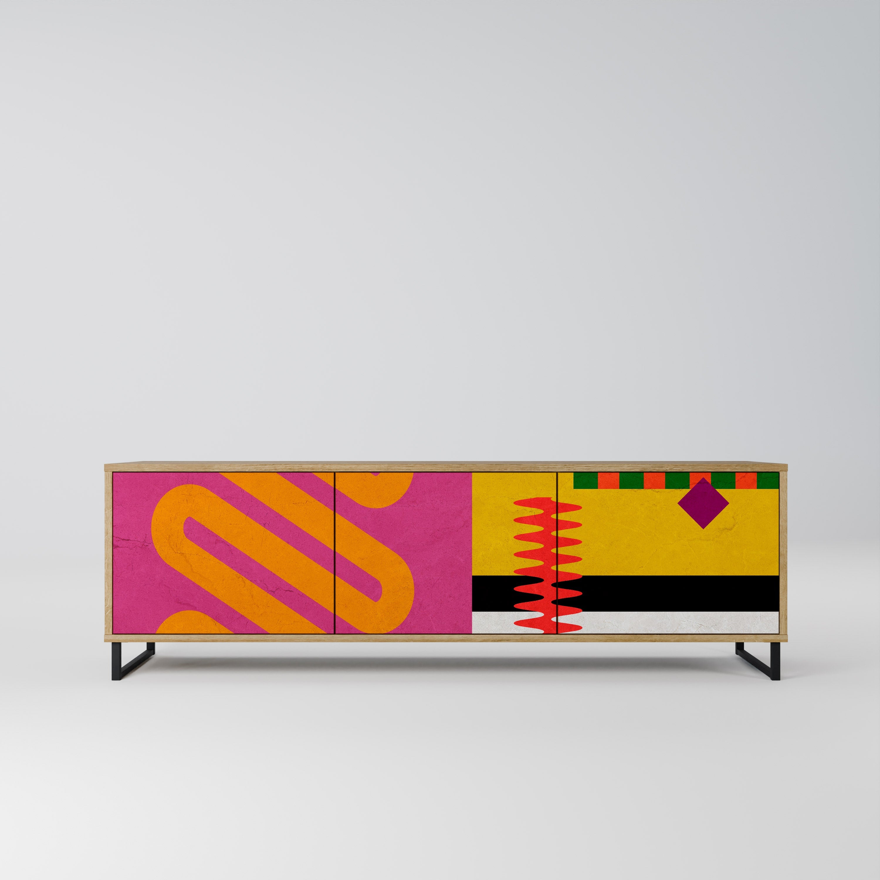 VIVID ART Móvel de TV com 3 Portas em Efeito Carvalho