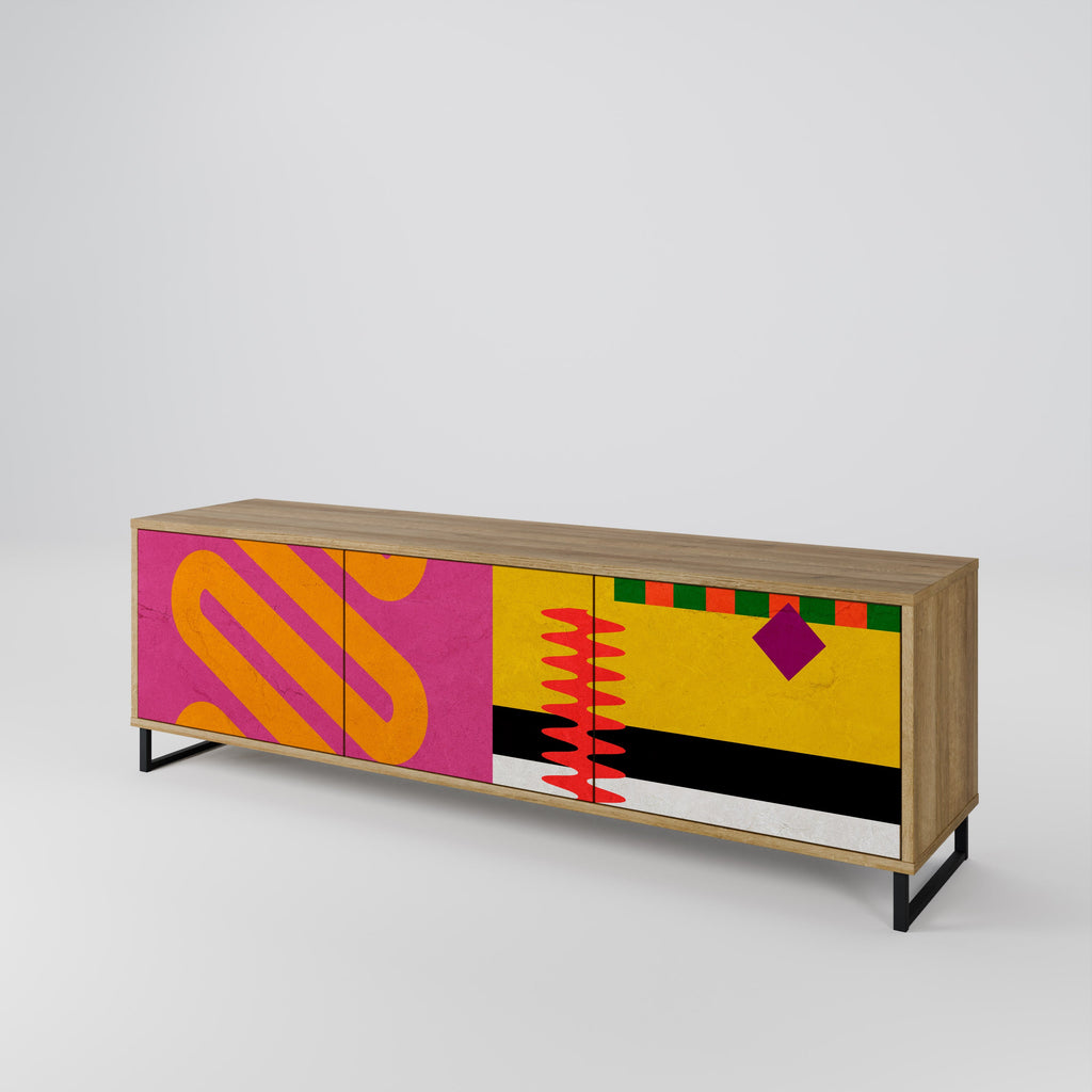 VIVID ART Móvel de TV com 3 Portas em Efeito Carvalho