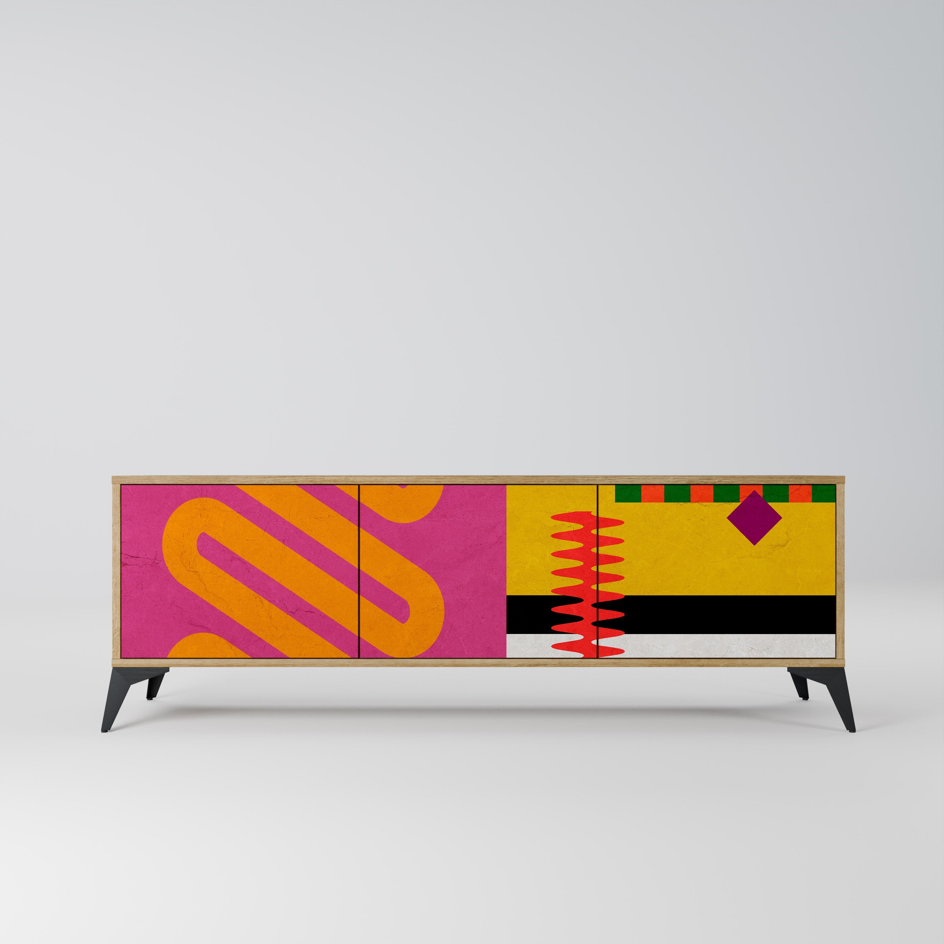 VIVID ART Móvel de TV com 3 Portas em Efeito Carvalho