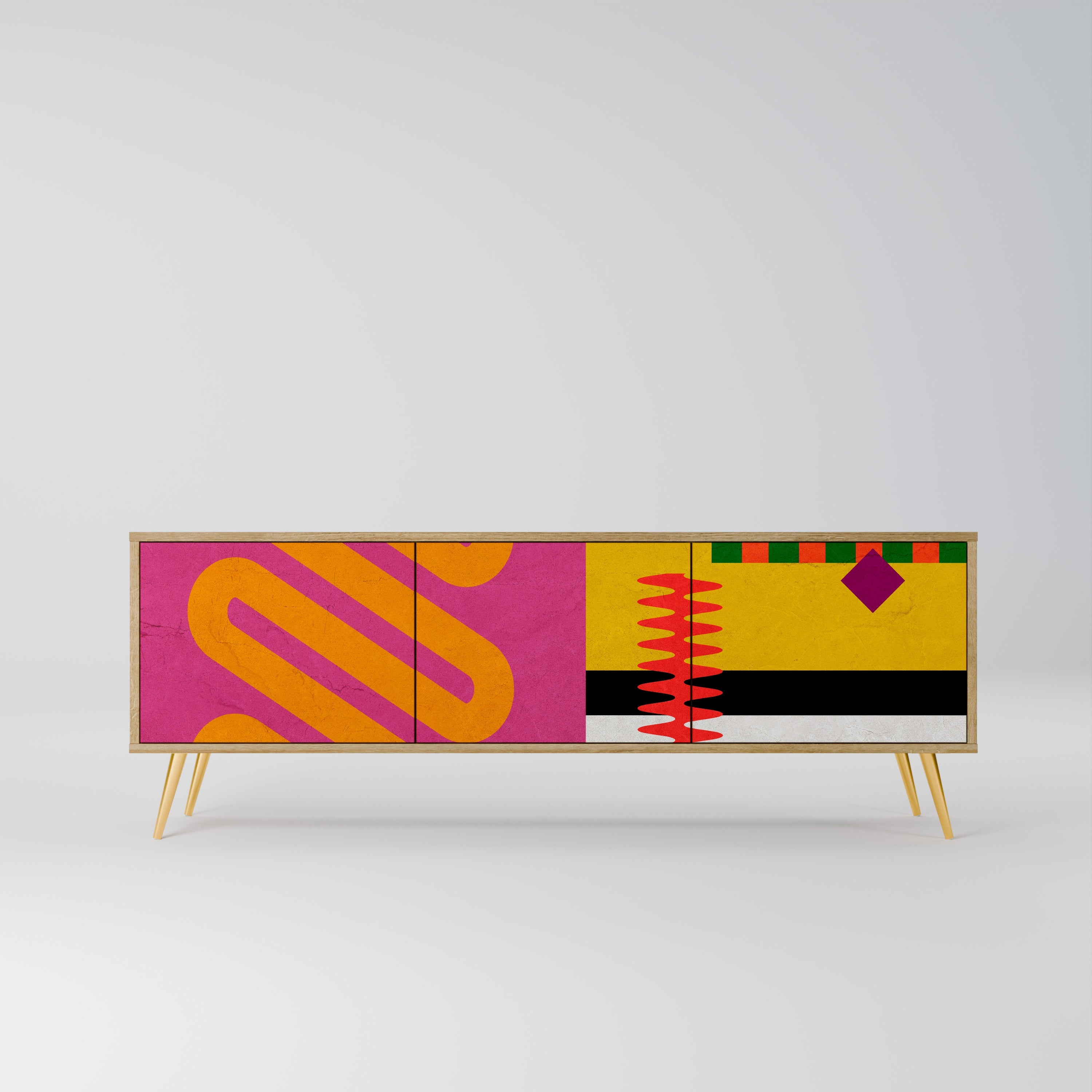 VIVID ART Móvel de TV com 3 Portas em Efeito Carvalho