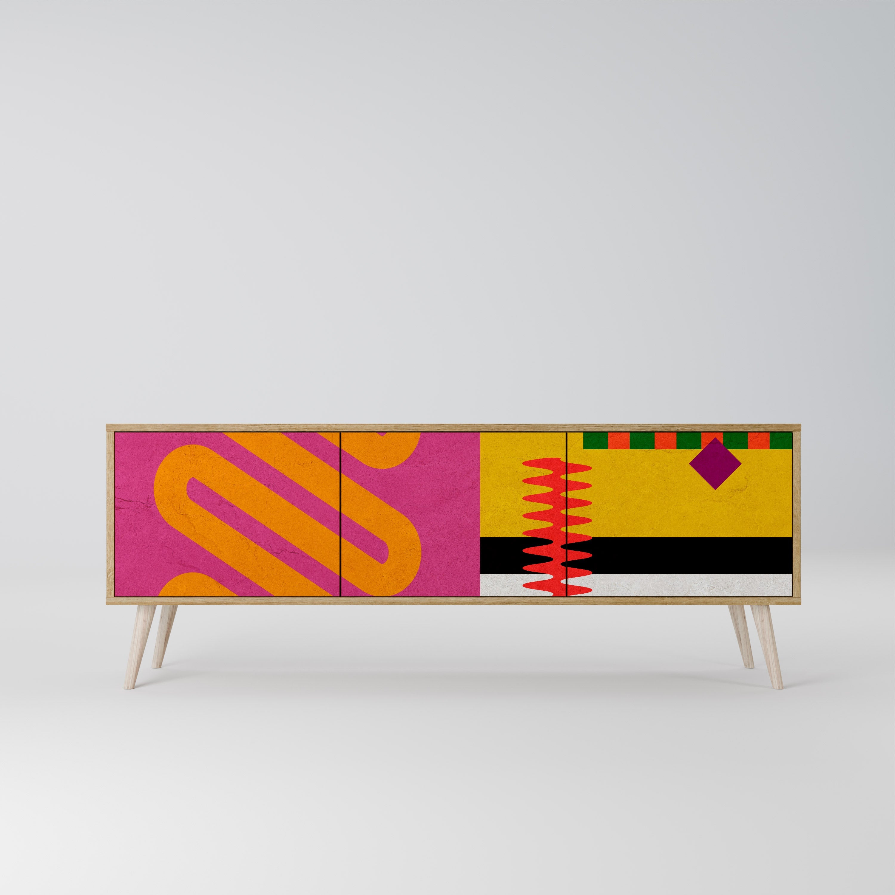 VIVID ART Móvel de TV com 3 Portas em Efeito Carvalho