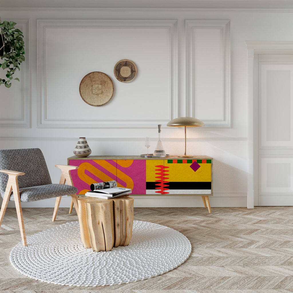 VIVID ART Móvel de TV com 3 Portas em Efeito Carvalho