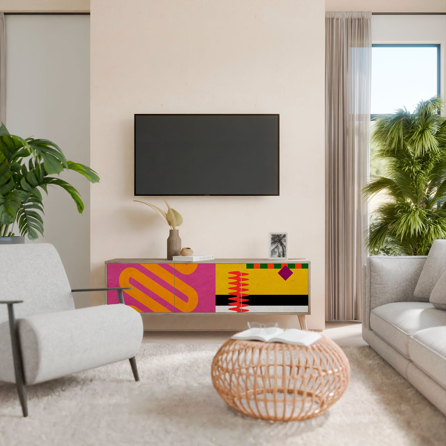 VIVID ART Móvel de TV de 3 Portas