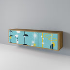 PATHS TO HAPPINESS Móvel de TV com 3 Portas em Efeito Carvalho