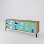 PATHS TO HAPPINESS Móvel de TV com 3 Portas em Efeito Carvalho